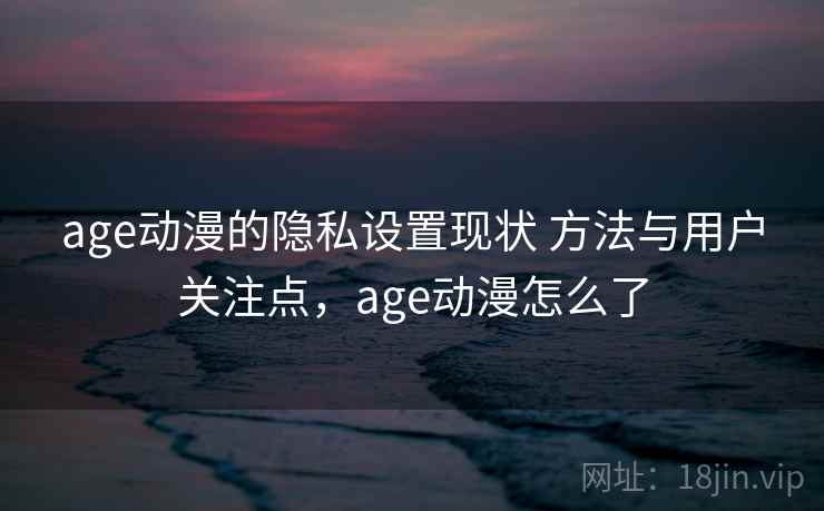 age动漫的隐私设置现状 方法与用户关注点，age动漫怎么了