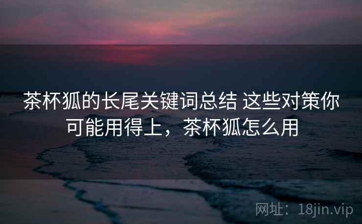 茶杯狐的长尾关键词总结 这些对策你可能用得上，茶杯狐怎么用