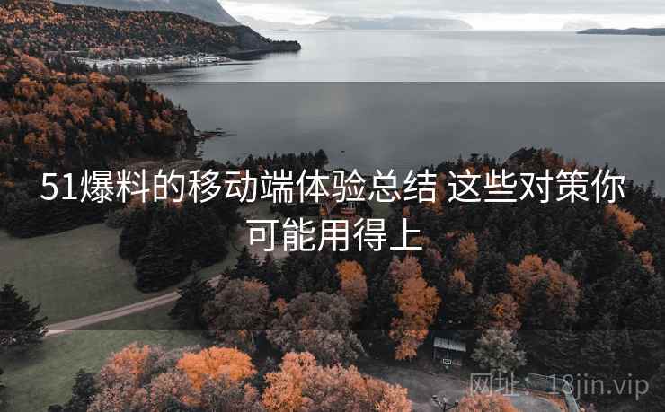 51爆料的移动端体验总结 这些对策你可能用得上