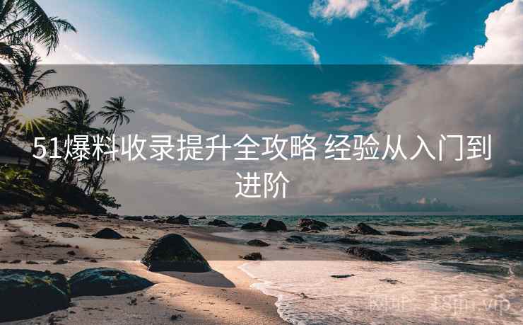 51爆料收录提升全攻略 经验从入门到进阶