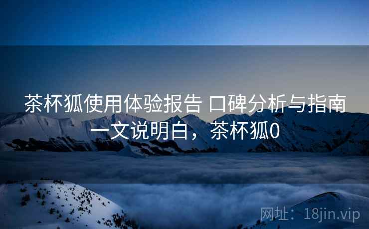 茶杯狐使用体验报告 口碑分析与指南一文说明白，茶杯狐0