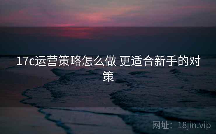 17c运营策略怎么做 更适合新手的对策