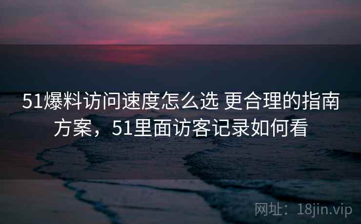 51爆料访问速度怎么选 更合理的指南方案，51里面访客记录如何看