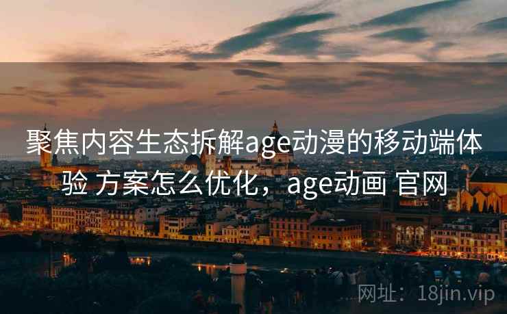 聚焦内容生态拆解age动漫的移动端体验 方案怎么优化，age动画 官网